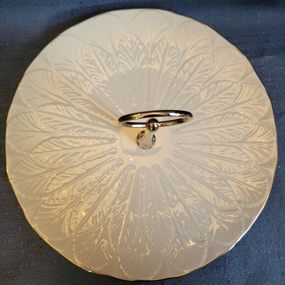 Vtg LENOX 1-Tier Fruit Server Tray Ivory Porcelain Plate Stand Centerpiece 10" - Picture 4 of 8